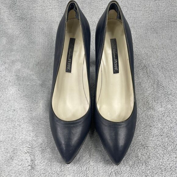 Gianfranco Ferre Pump Heels Shoes Navy Green Women's Size 39 US 9 Leather - Picture 6 of 16